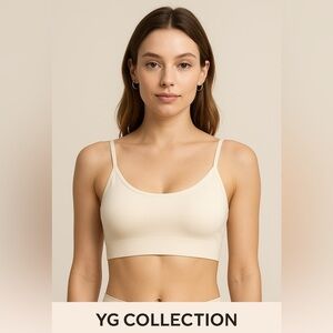 YG COLLECTION Ivory Seamless Wireless Bra L | Soft Stretch Bralette Minimalist